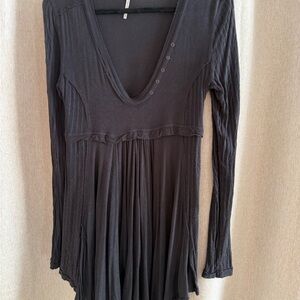 Free People Black Long Sleeve Tunic